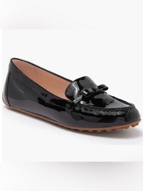 NWT Kate Spade Danika Black Patent Loafer Flats with Bow Accent